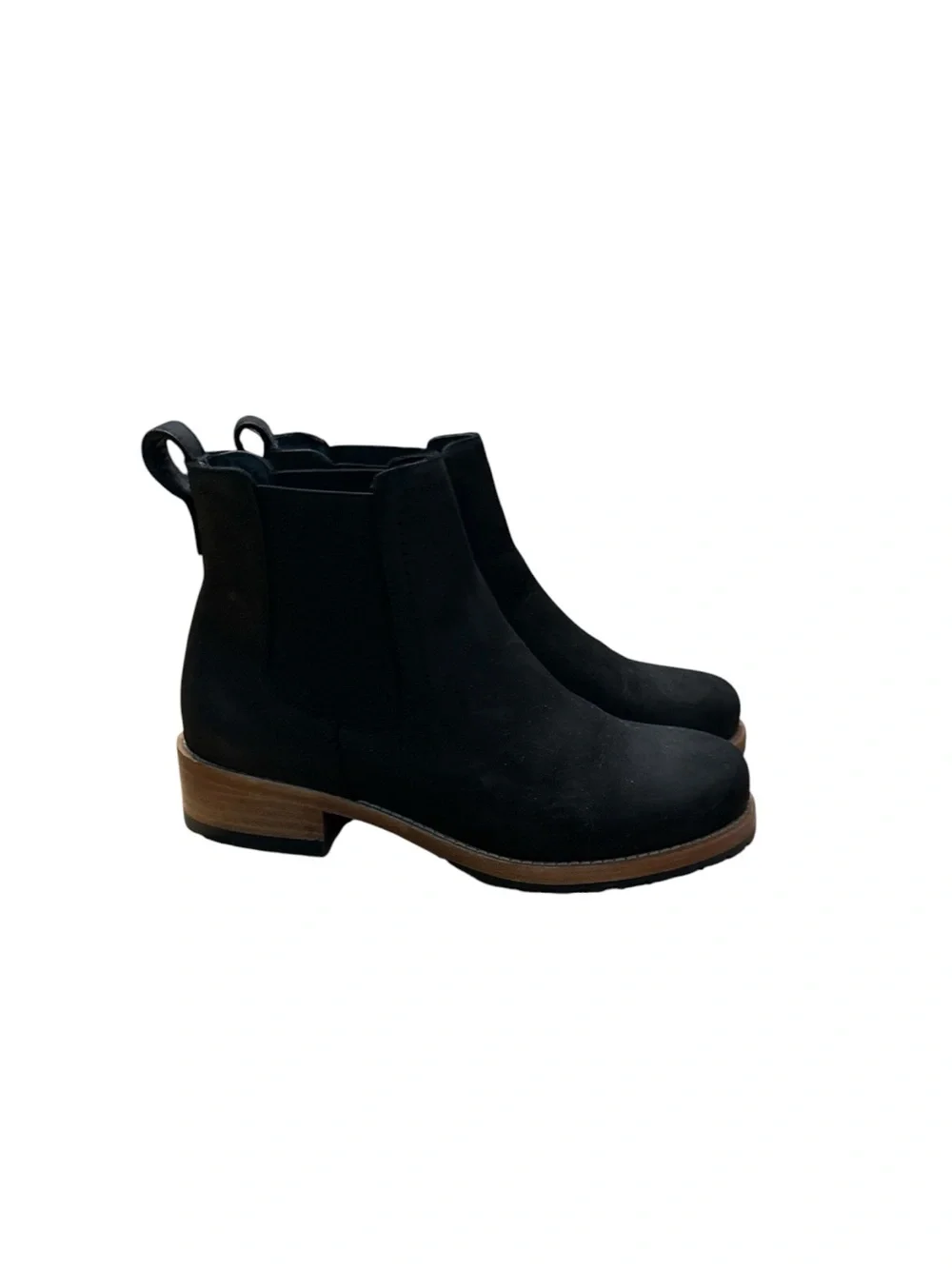 Patina Portland Leather Women's Black Chelsea Ankle Boots with Brown Sole Size 8 - Picture 6 of 9
